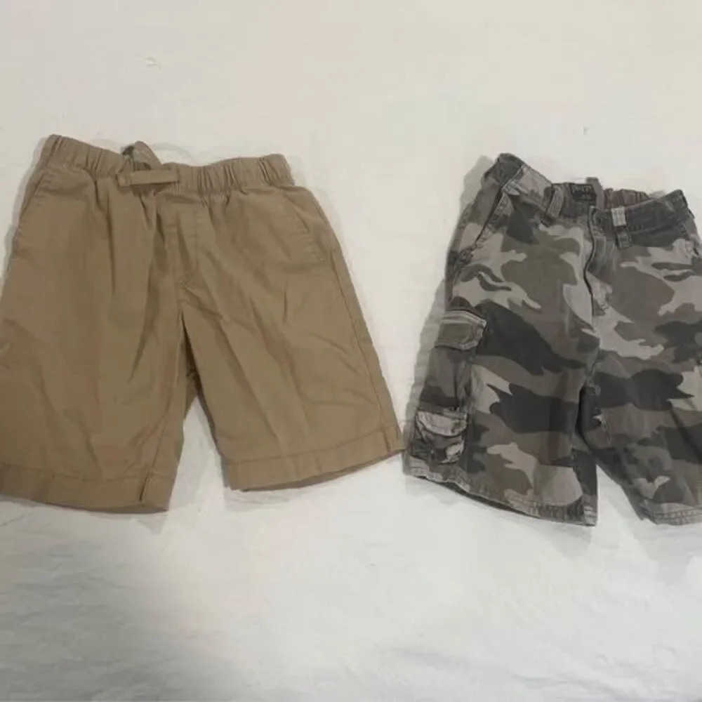Boys' Size 6 Short -khaki Brown & Camo (Wonder Nation & Children's Place) 2 pair